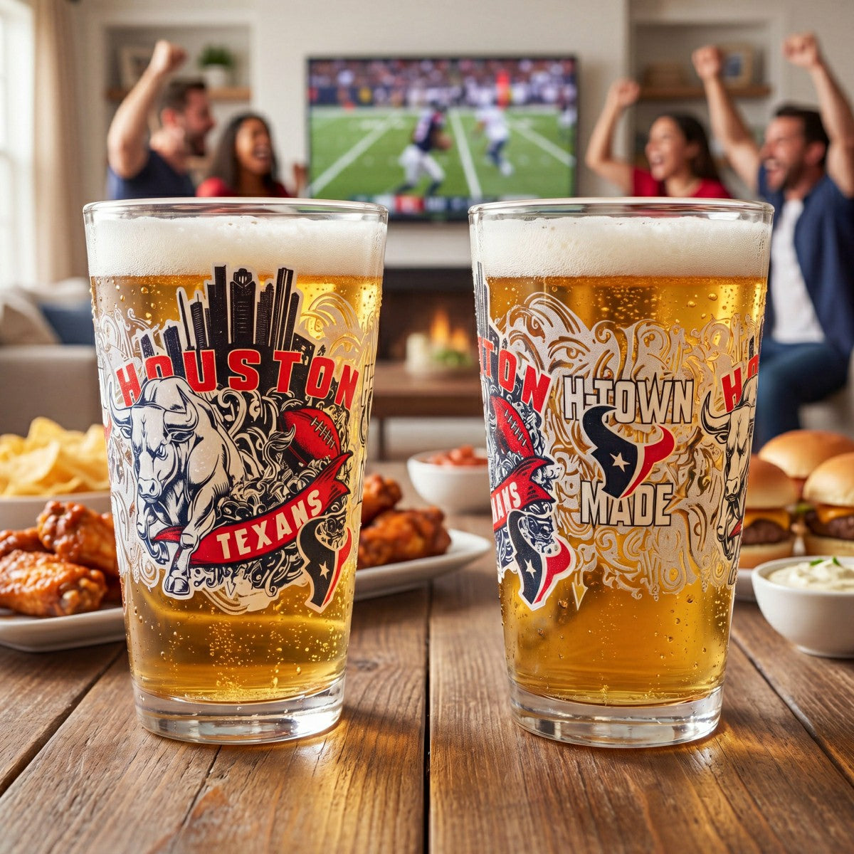 Houston Texans 16oz Glass pint, Set of 2