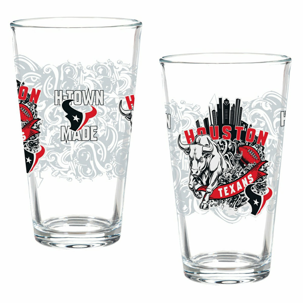 Houston Texans 16oz Glass pint, Set of 2