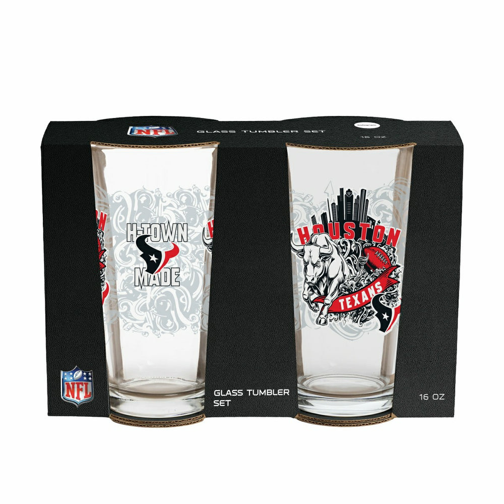 Houston Texans 16oz Glass pint, Set of 2