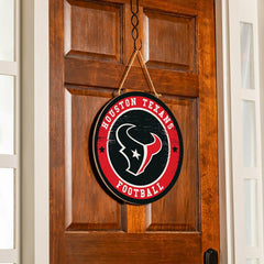 Houston Texans Round Door Décor with Hanging Rope, 18x18