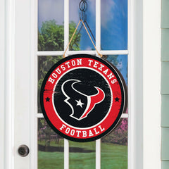 Houston Texans Round Door Décor with Hanging Rope, 18x18