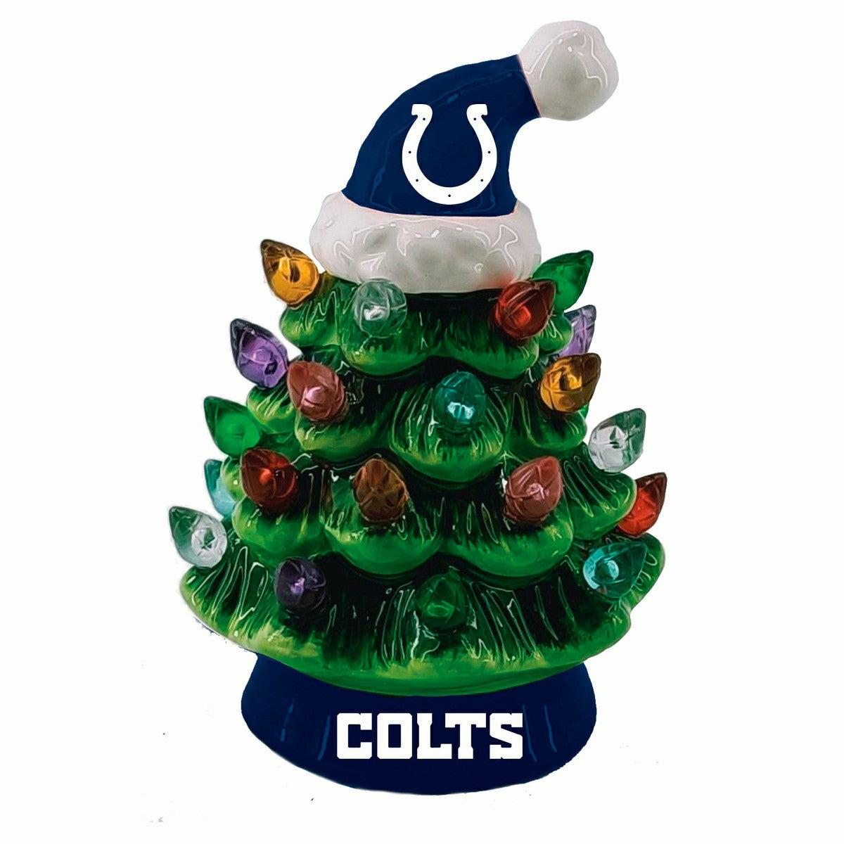 4" Mini LED Tabletop Christmas Tree, Set of 2, Indianapolis Colts