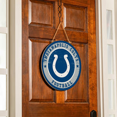 Indianapolis Colts Round Door Décor with Hanging Rope, 18x18