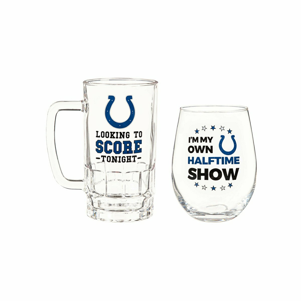 Indianapolis Colts, Stemless 17OZ Wine & Beer 16 OZ Gift Set