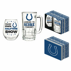 Indianapolis Colts, Stemless 17OZ Wine & Beer 16 OZ Gift Set
