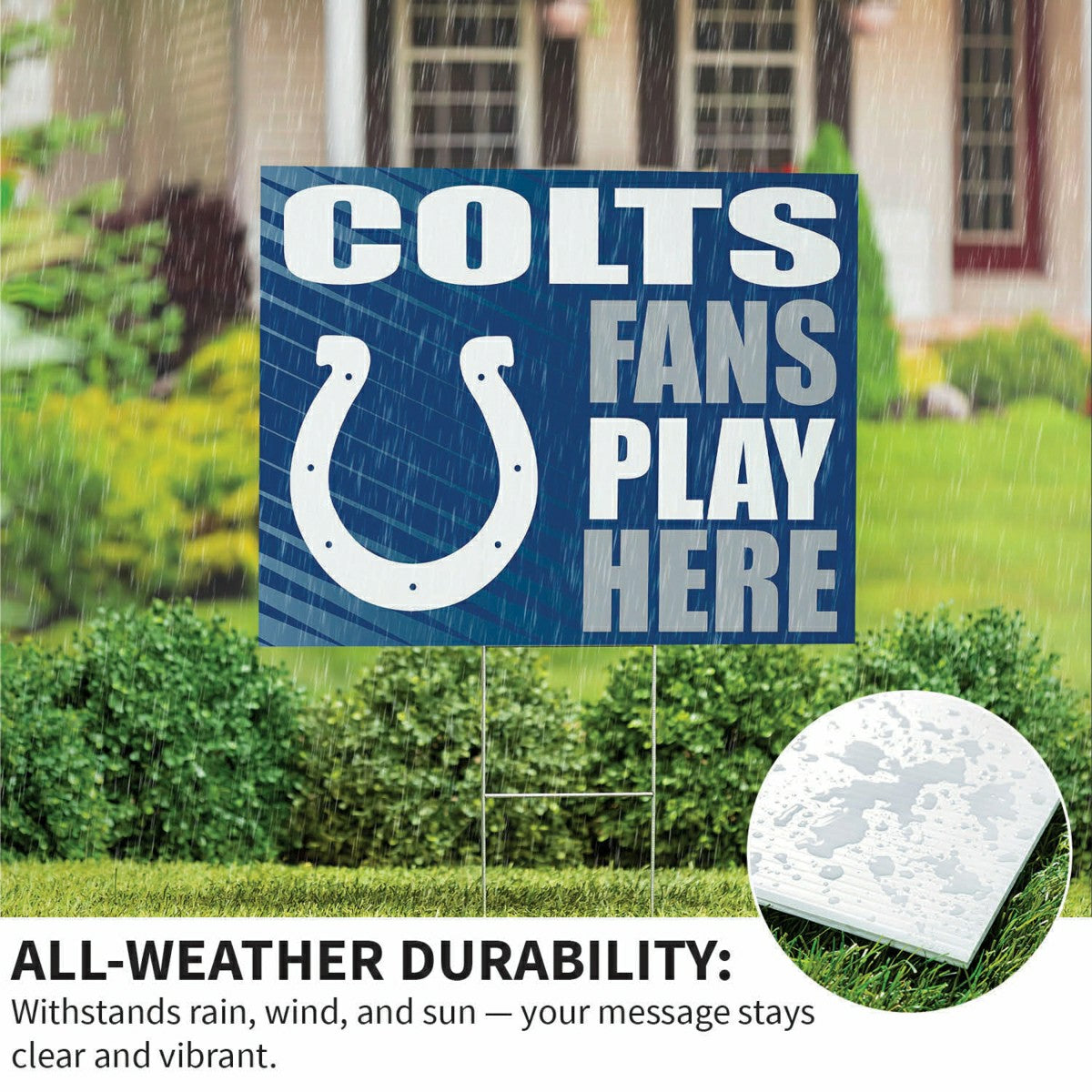 Indianapolis Colts Coroplast Yard Sign "Fans Play Here"