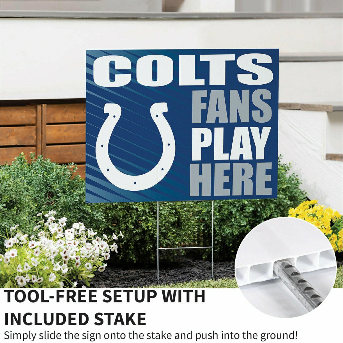 Indianapolis Colts Coroplast Yard Sign "Fans Play Here"