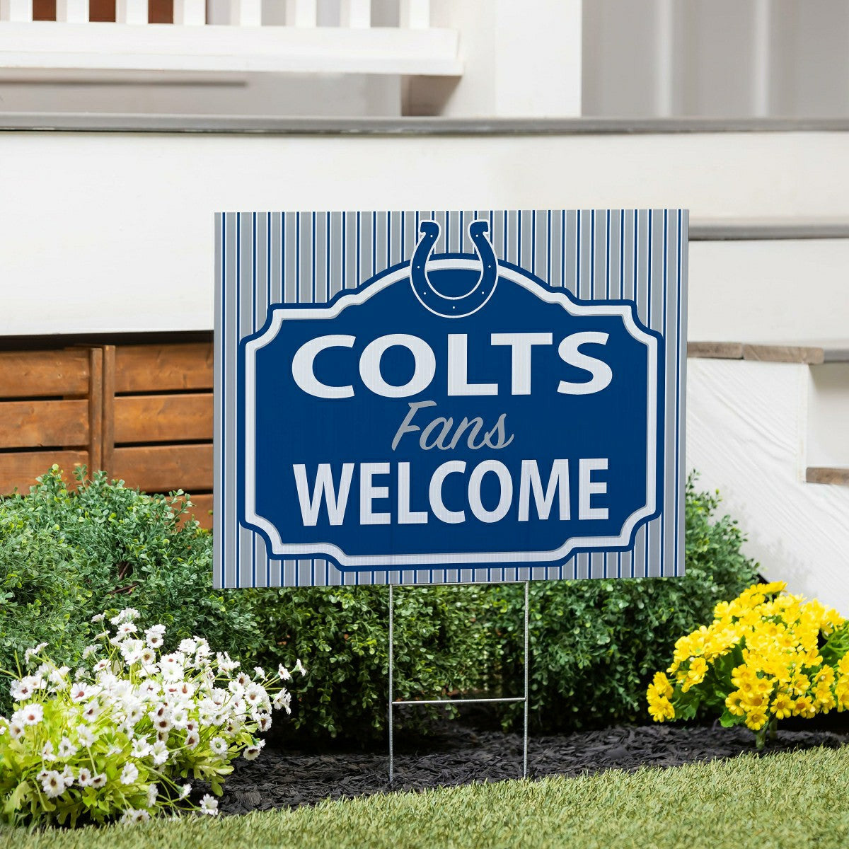 Indianapolis Colts Coroplast Yard Sign, "Fans Welcome"