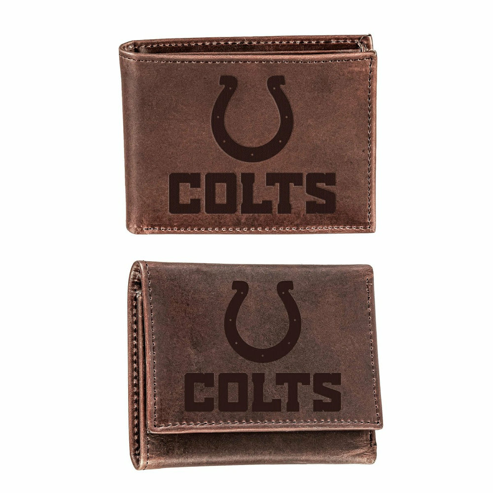 Indianapolis Colts, Bi-Fold and Tri-Fold Wallet Gift Set, Brown
