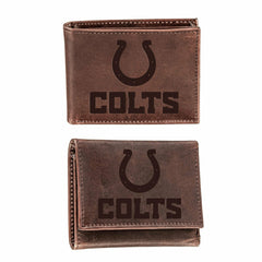 Indianapolis Colts, Bi-Fold and Tri-Fold Wallet Gift Set, Brown