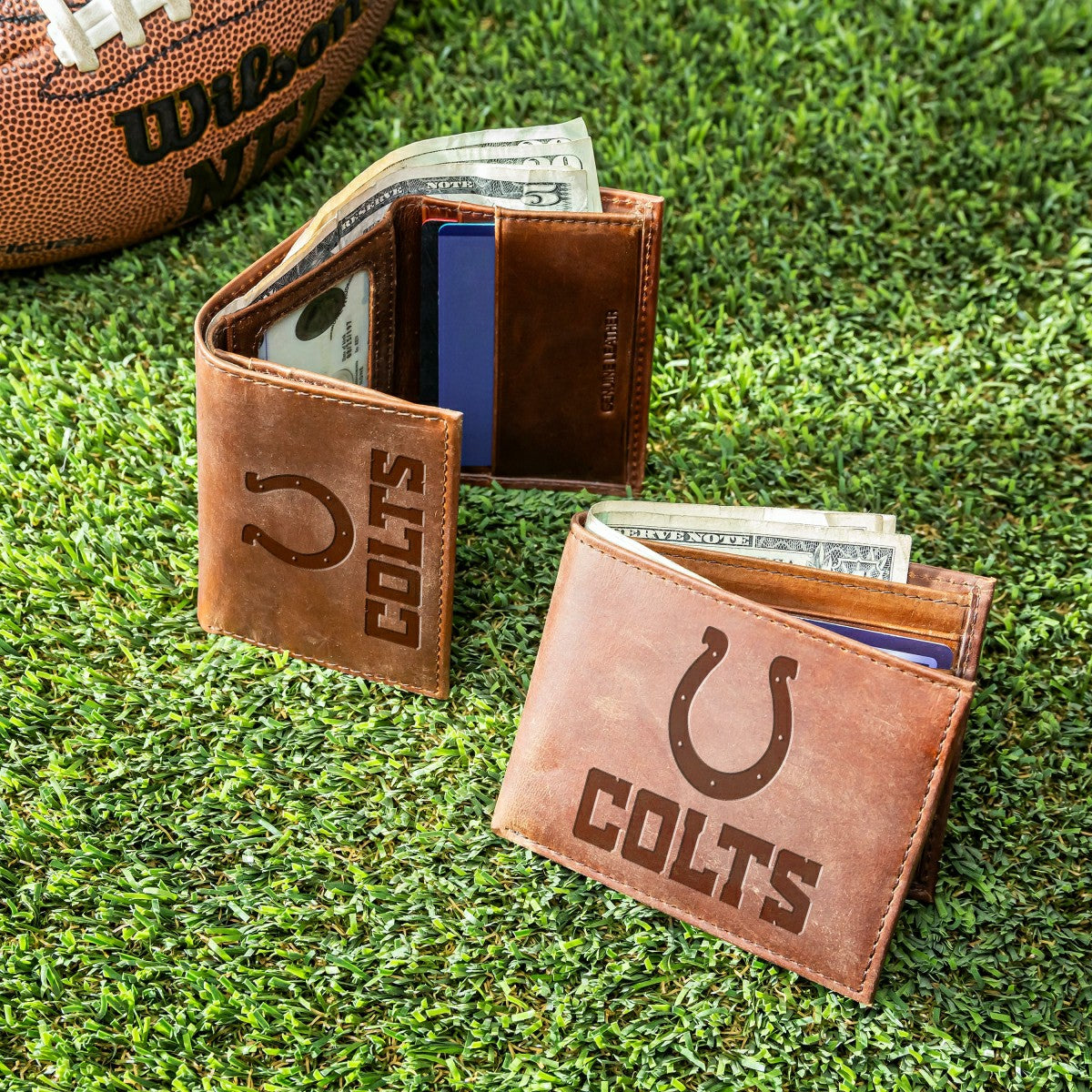 Indianapolis Colts, Bi-Fold and Tri-Fold Wallet Gift Set, Brown