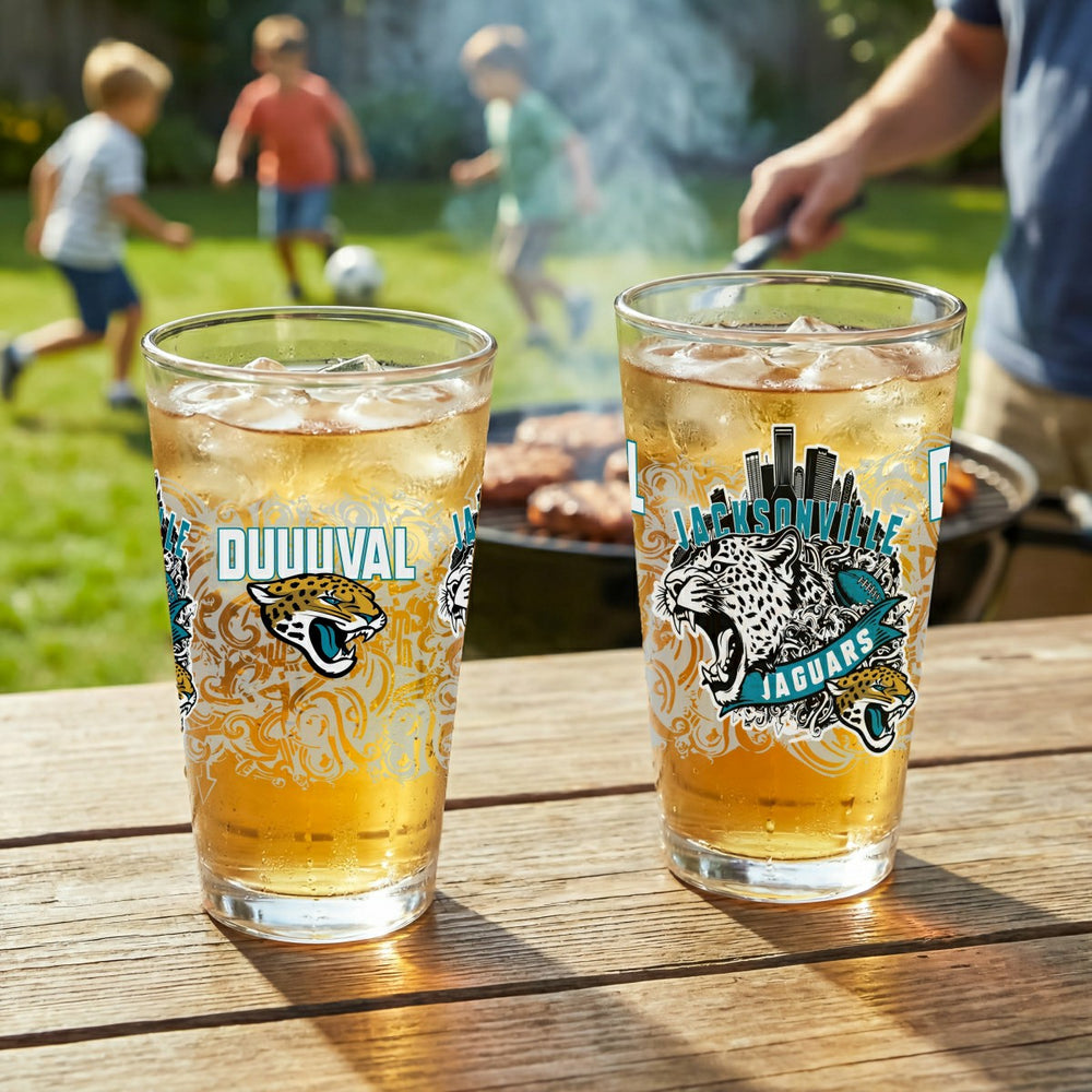Jacksonville Jaguars 16oz Glass pint, Set of 2