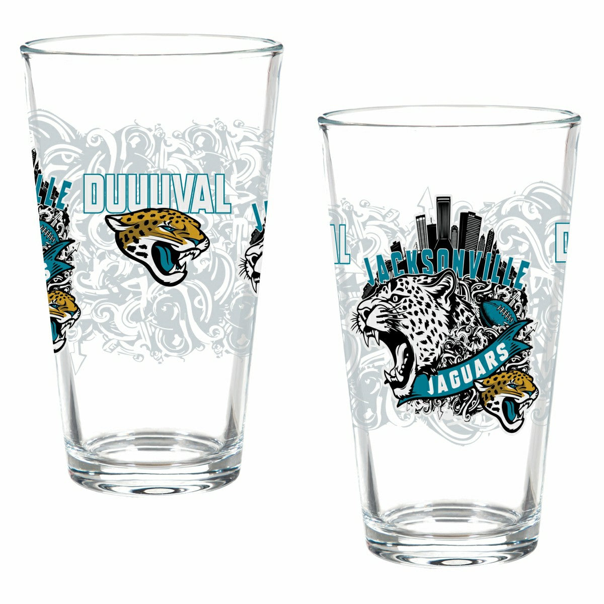 Jacksonville Jaguars 16oz Glass pint, Set of 2
