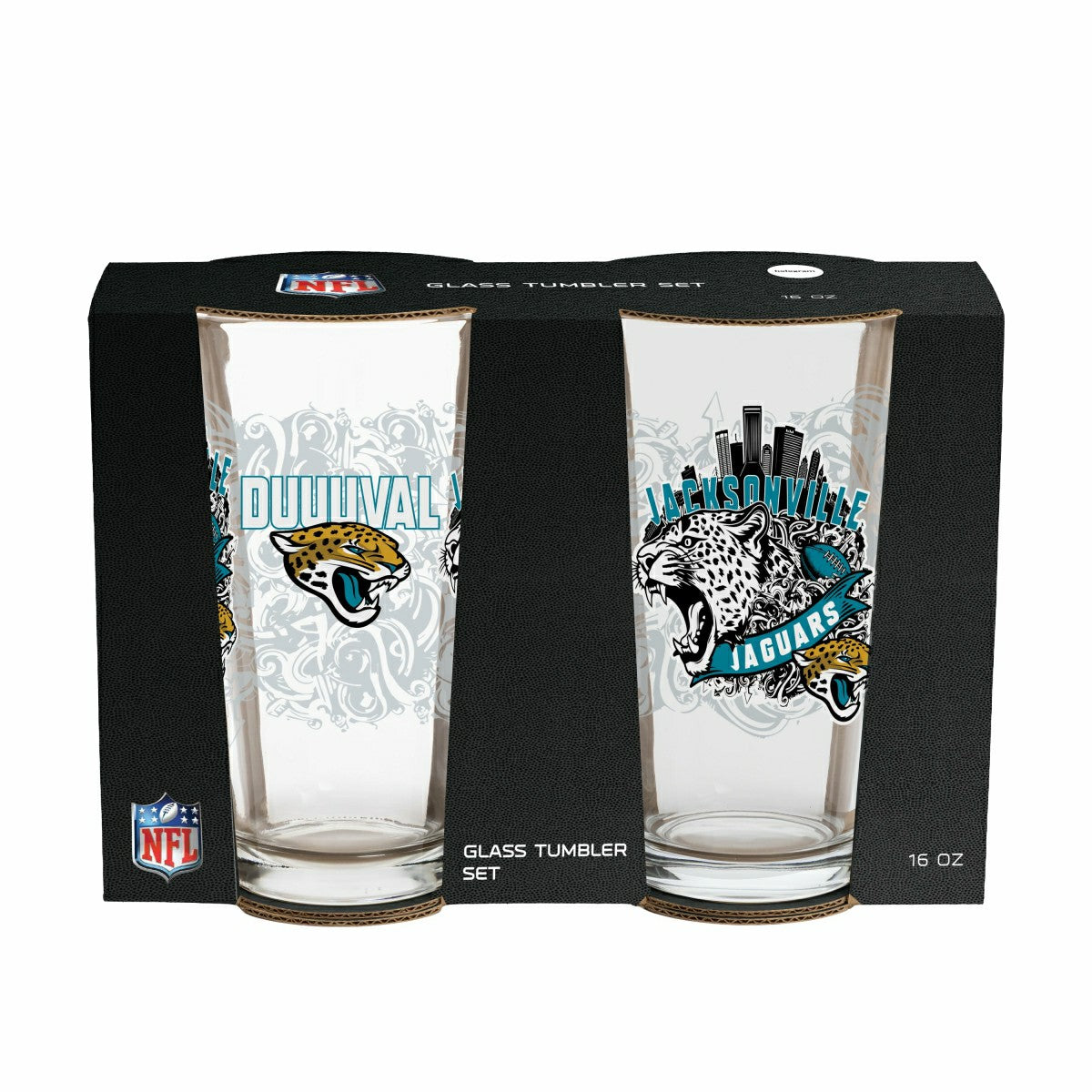 Jacksonville Jaguars 16oz Glass pint, Set of 2