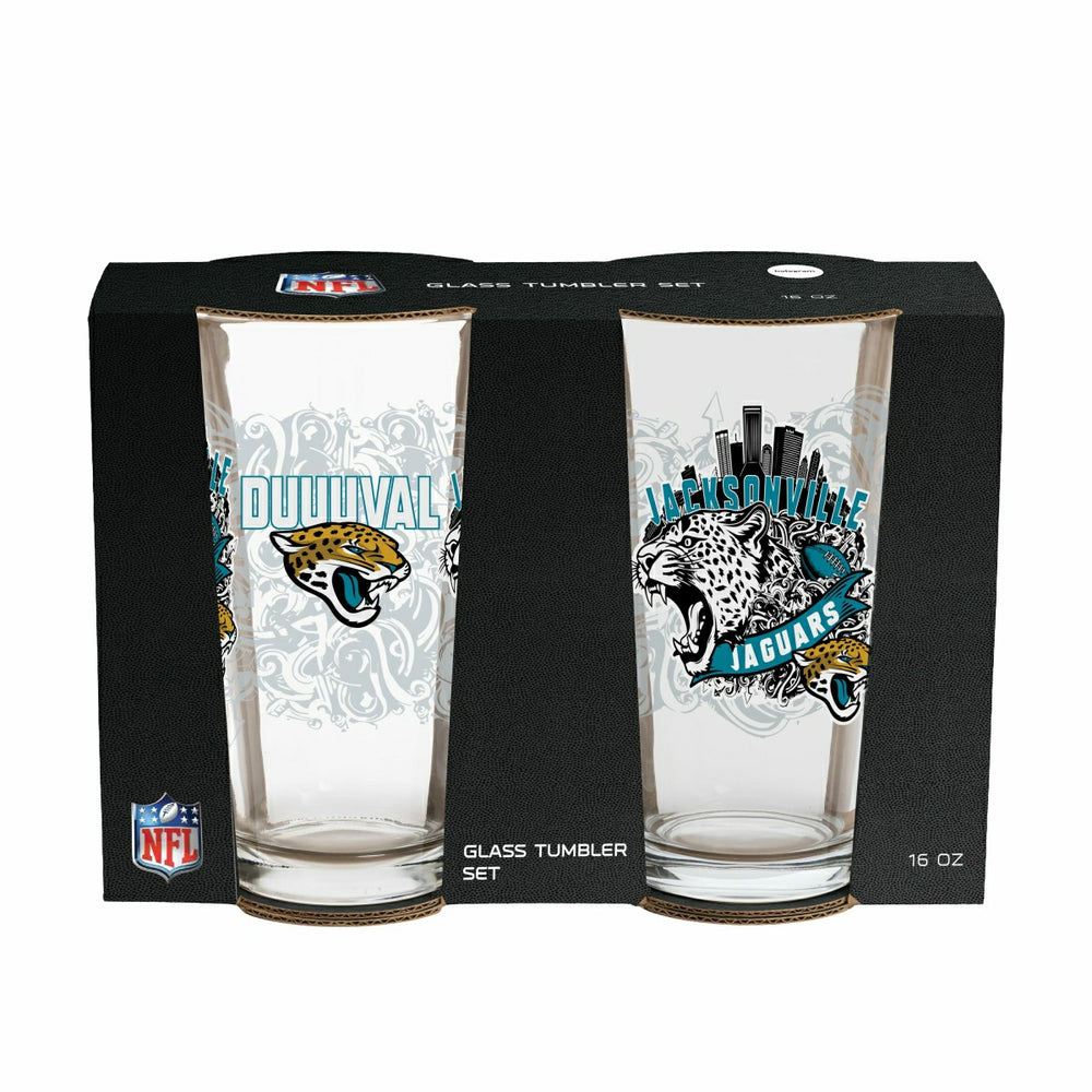 Jacksonville Jaguars 16oz Glass pint, Set of 2