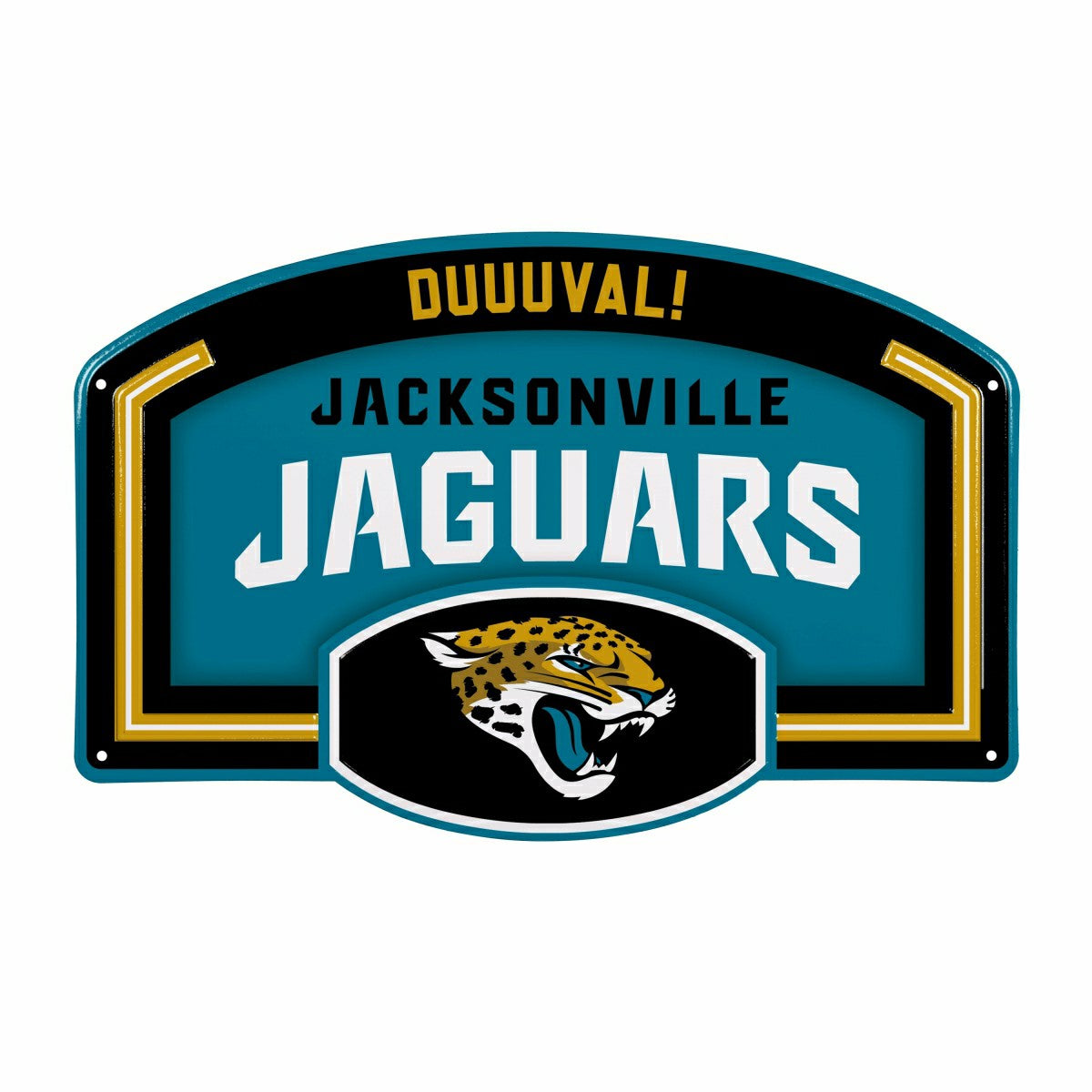 Jacksonville Jaguars USA Embossed Steel Wall Sign, 11" x 17"