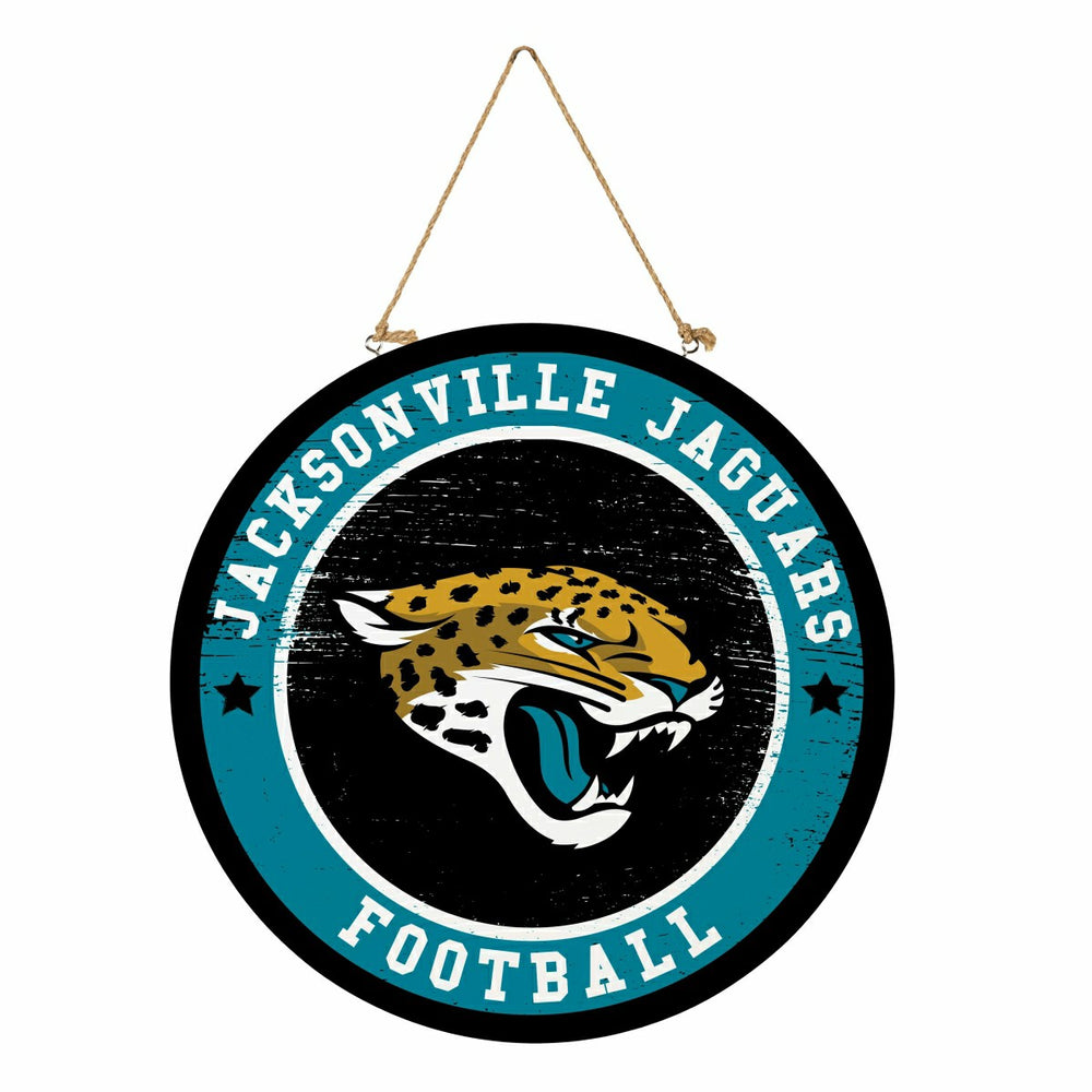 Jacksonville Jaguars Round Door Décor with Hanging Rope, 18x18