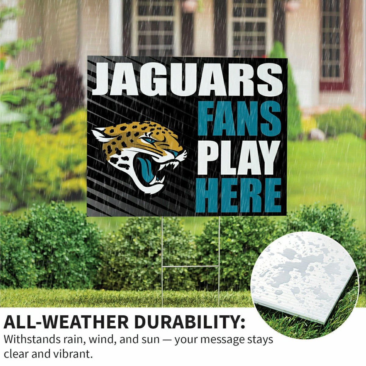 Jacksonville Jaguars Coroplast Yard Sign "Fans Play Here"