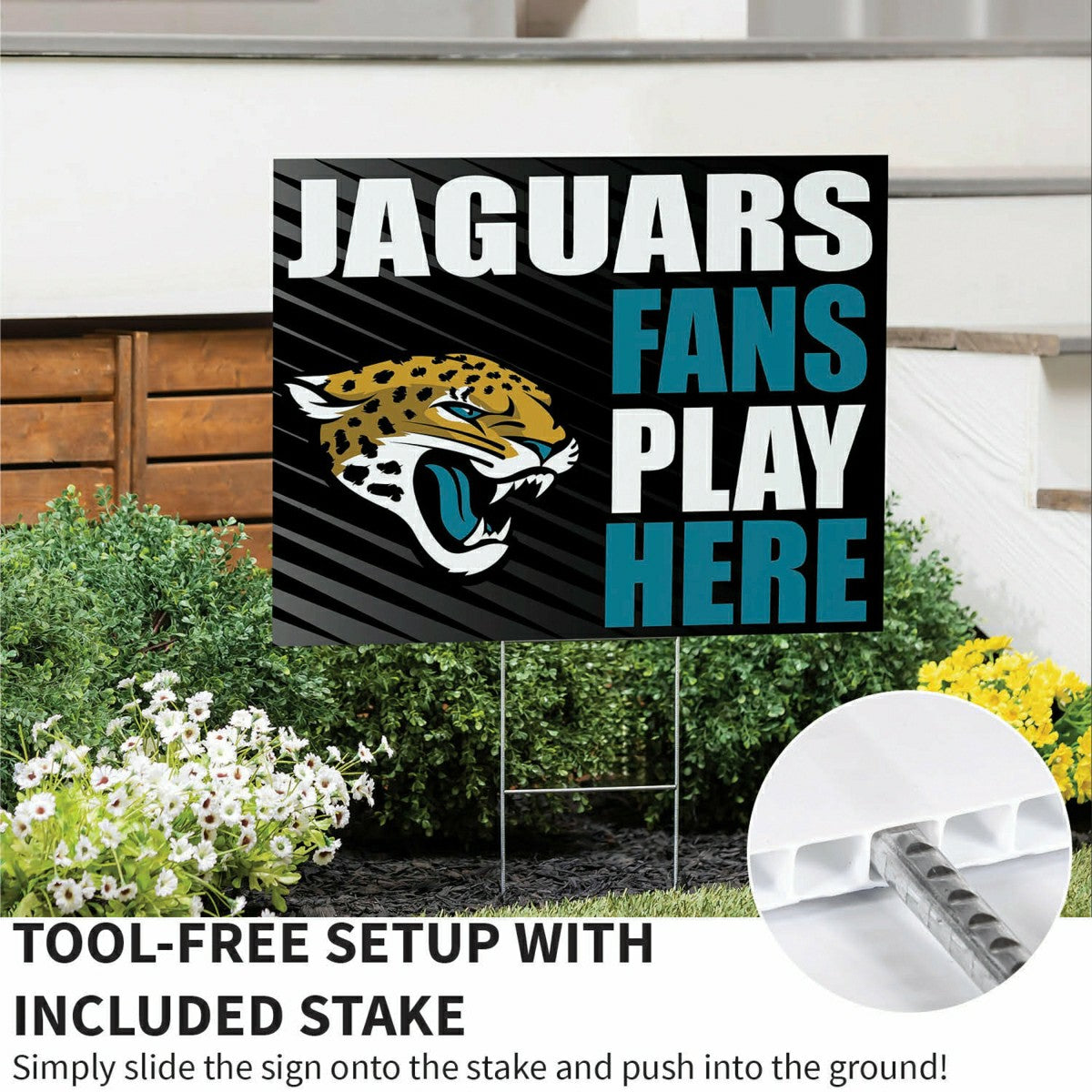 Jacksonville Jaguars Coroplast Yard Sign "Fans Play Here"