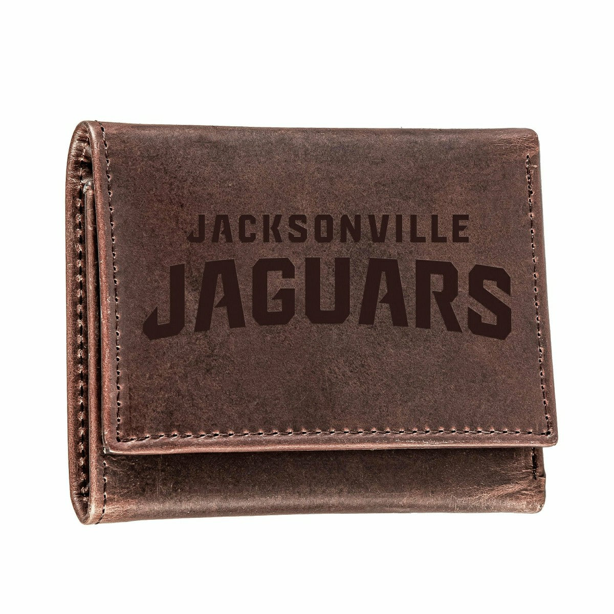 Jacksonville Jaguars, Tri-Fold Wallet, Brown, CH, 100% Genuine Leather