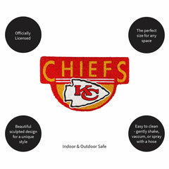 NFL Shaped Coir Door Mat, Chiefs