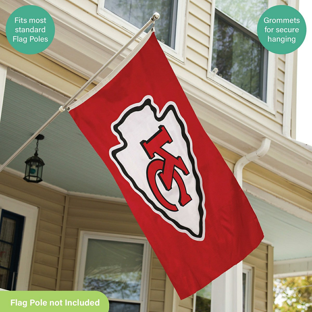 Kansas City Chiefs Single Sided Estate Flag with 2 Grommets, 3'x5'