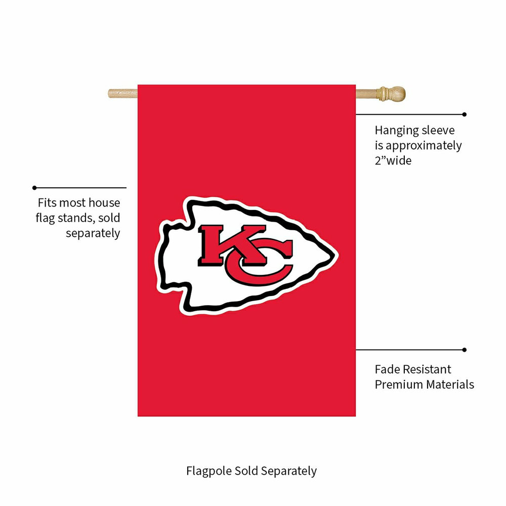 Kansas City Chiefs Applique House Flag
