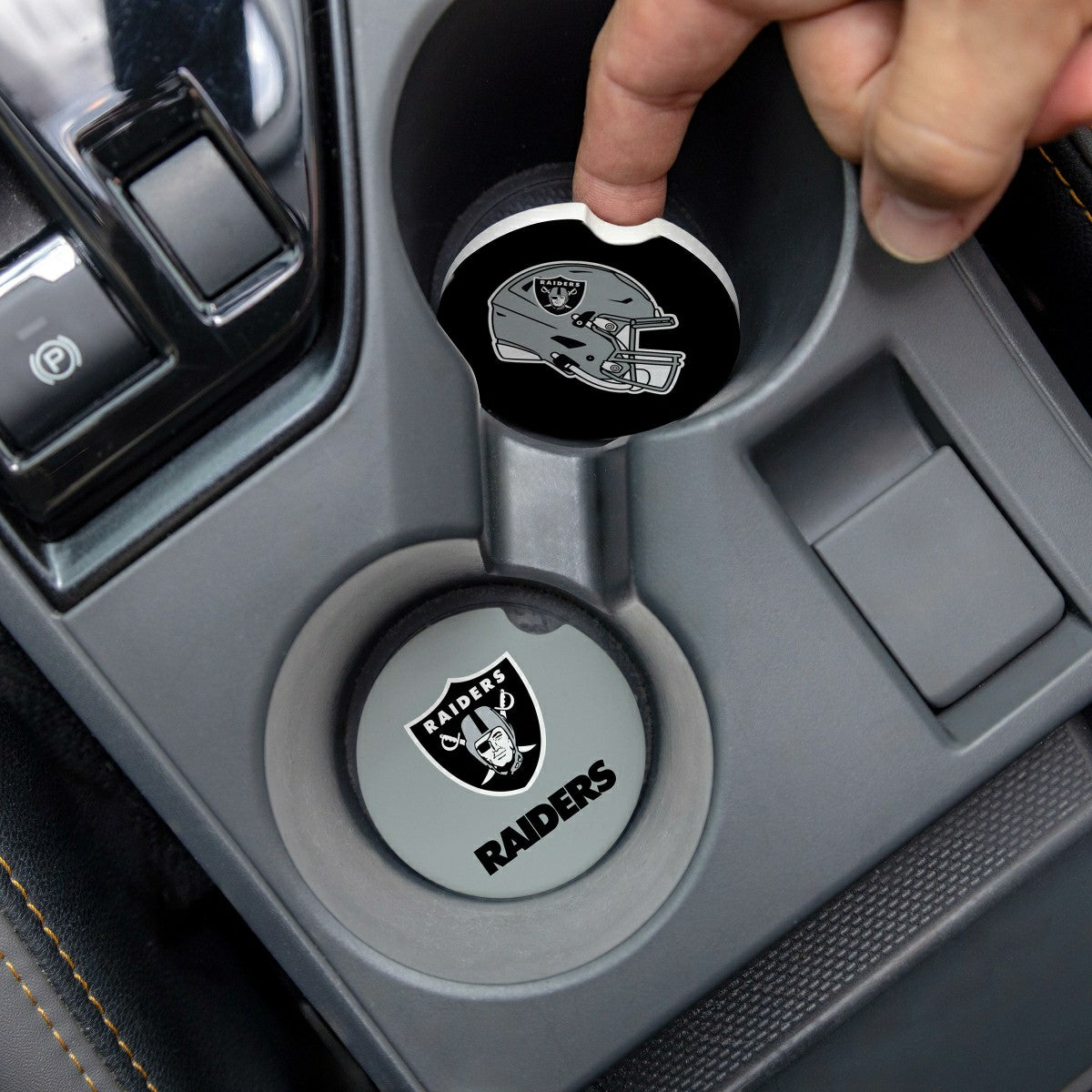Las Vegas Raiders Car Coaster Set, 2pc