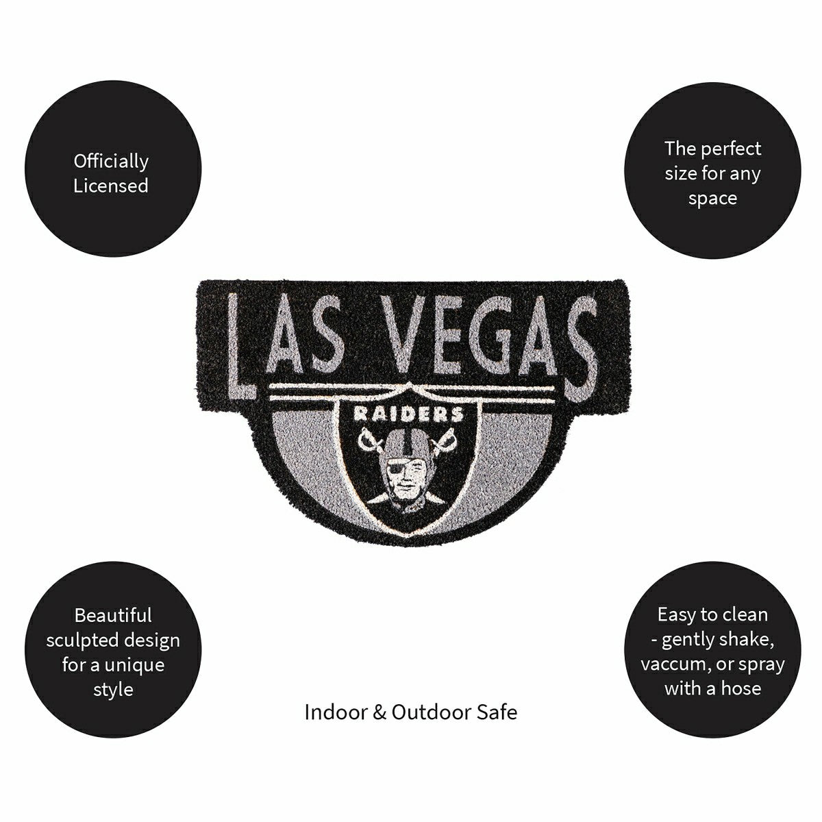 NFL Shaped Coir Door Mat, Raiders