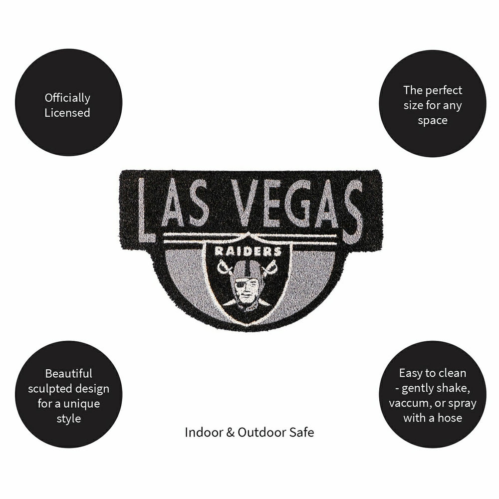NFL Shaped Coir Door Mat, Raiders