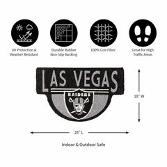 NFL Shaped Coir Door Mat, Raiders