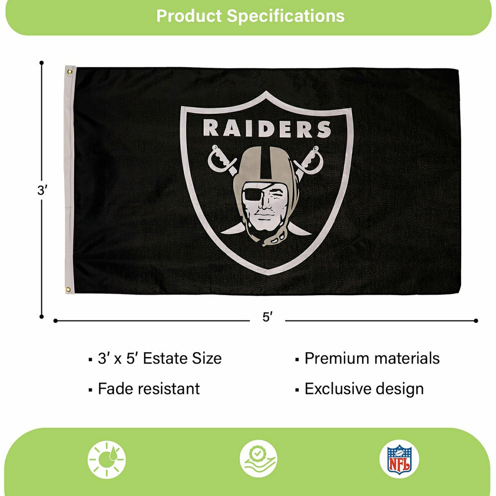 Las Vegas Raiders Single Sided Estate Flag with 2 Grommets, 3'x5'
