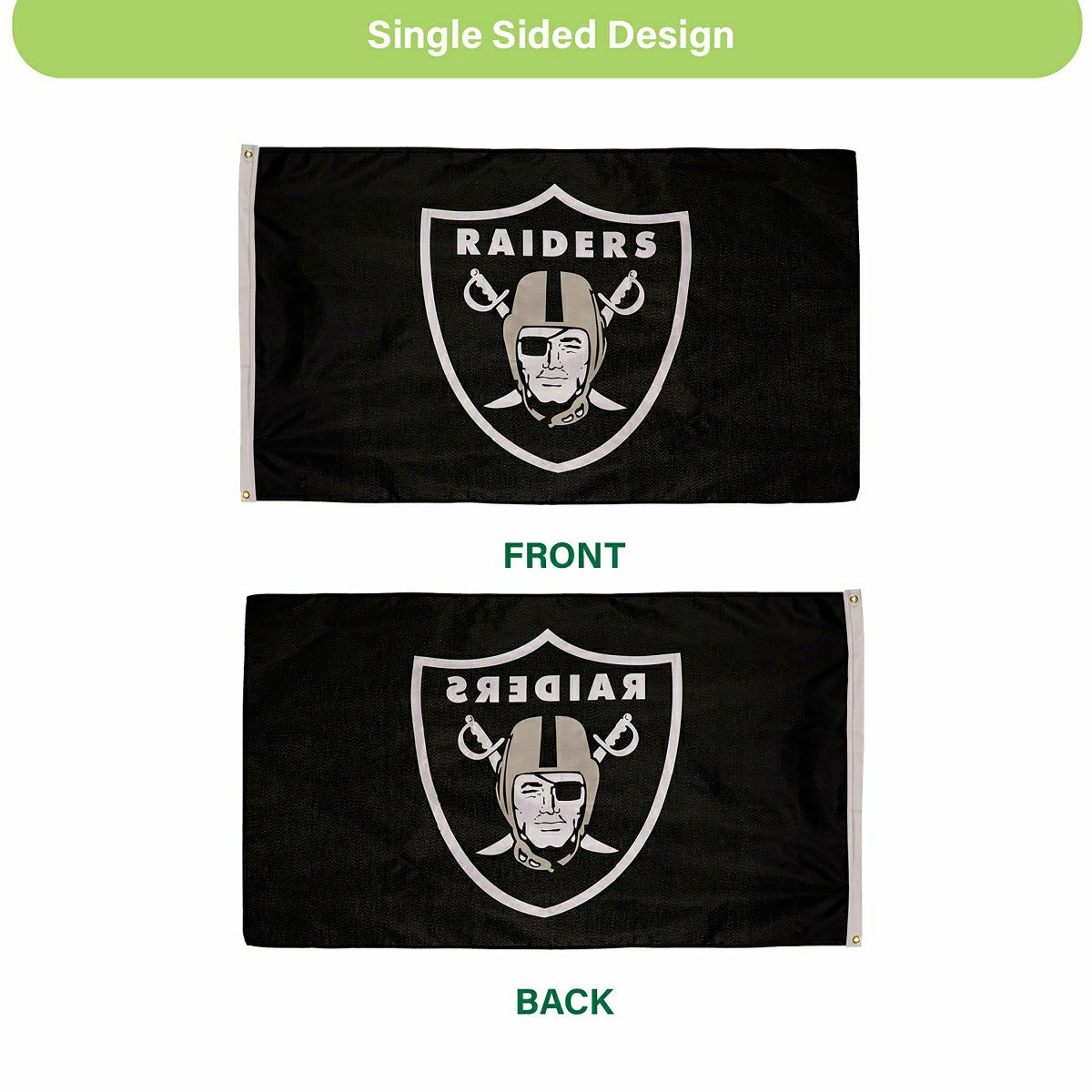 Las Vegas Raiders Single Sided Estate Flag with 2 Grommets, 3'x5'