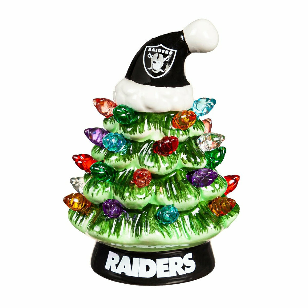 4" Mini LED Tabletop Christmas Tree, Set of 2, Las Vegas Raiders