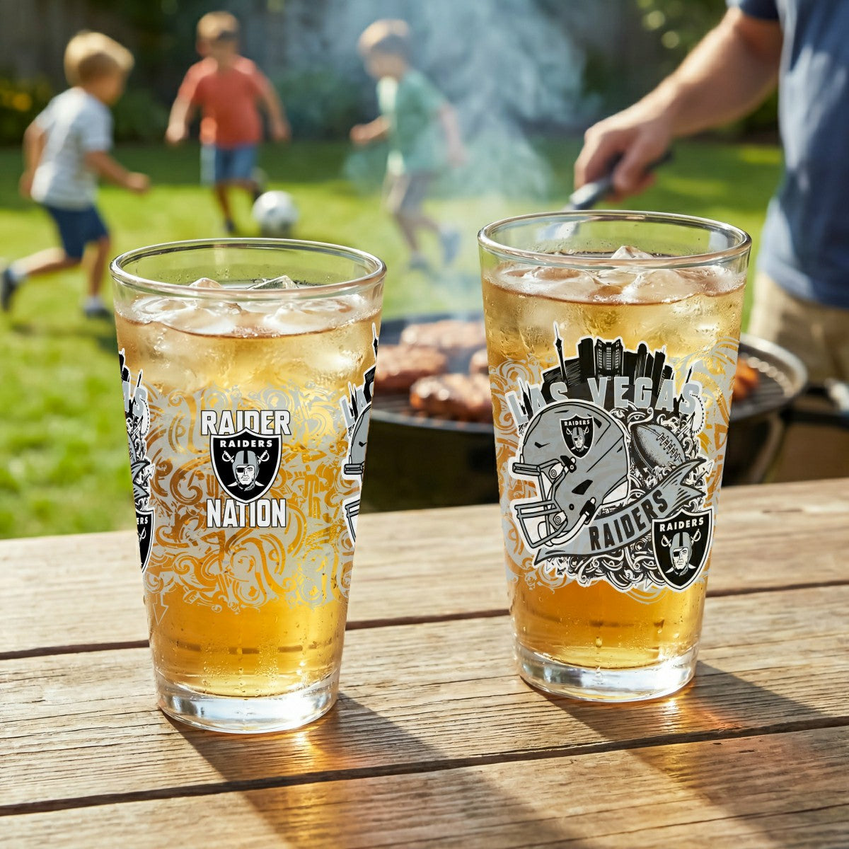 LAS VEGAS RAIDERS 16oz Glass pint, Set of 2