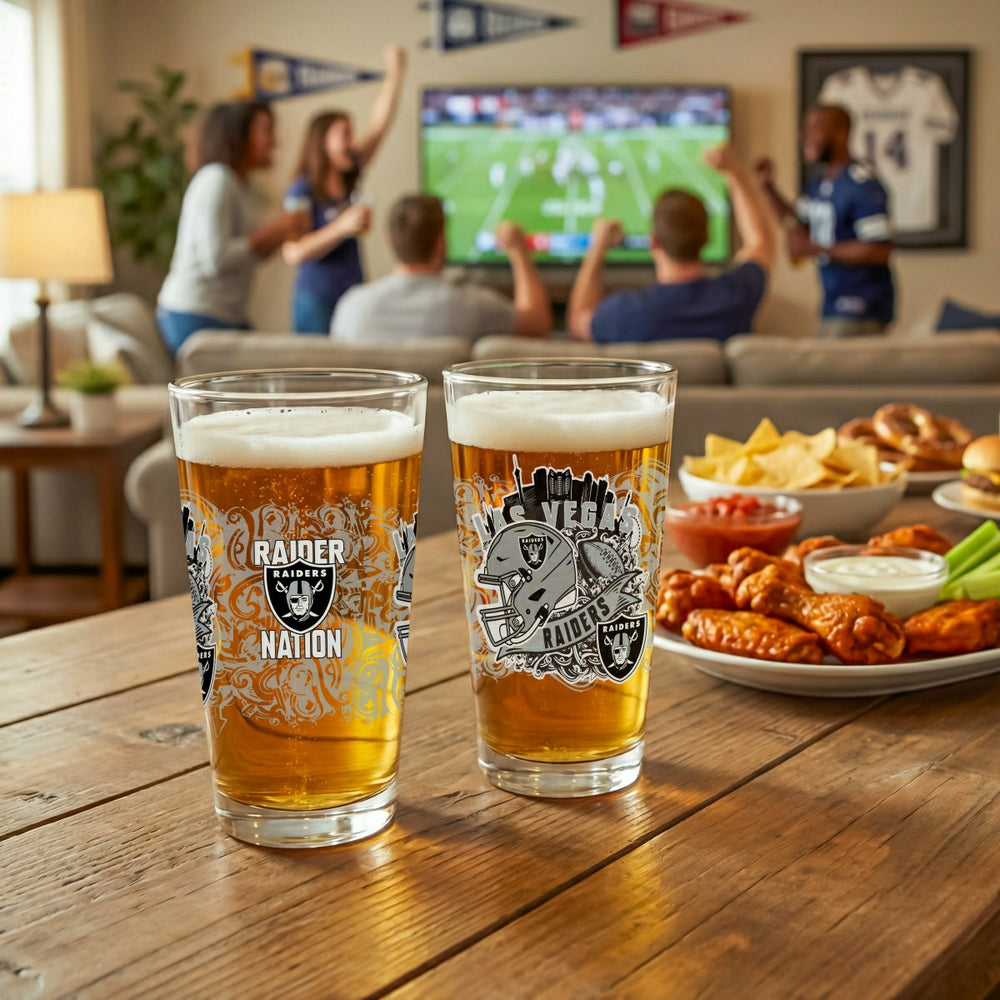 LAS VEGAS RAIDERS 16oz Glass pint, Set of 2