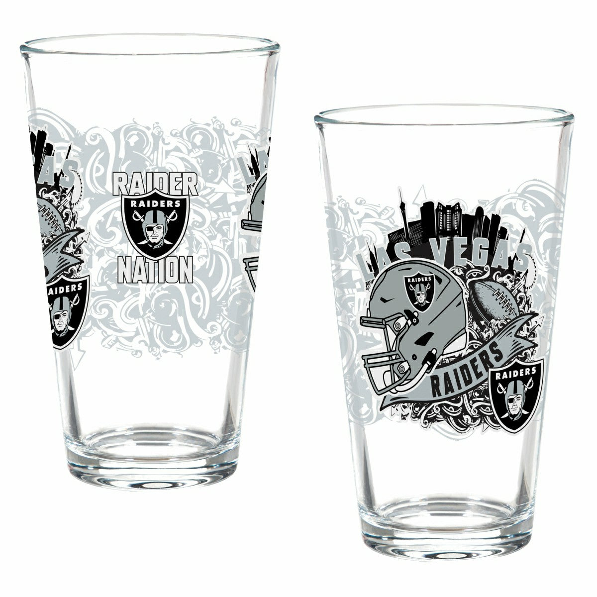 LAS VEGAS RAIDERS 16oz Glass pint, Set of 2