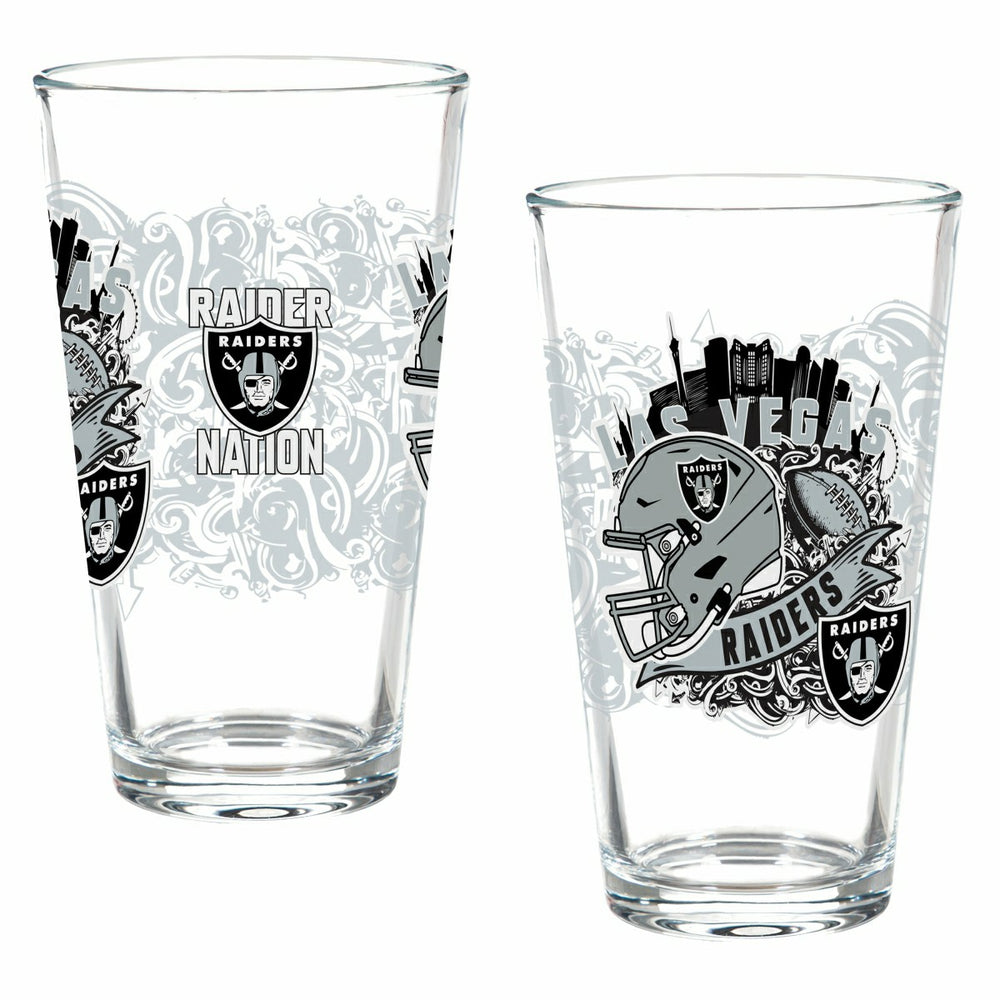 LAS VEGAS RAIDERS 16oz Glass pint, Set of 2
