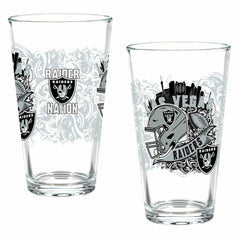 LAS VEGAS RAIDERS 16oz Glass pint, Set of 2