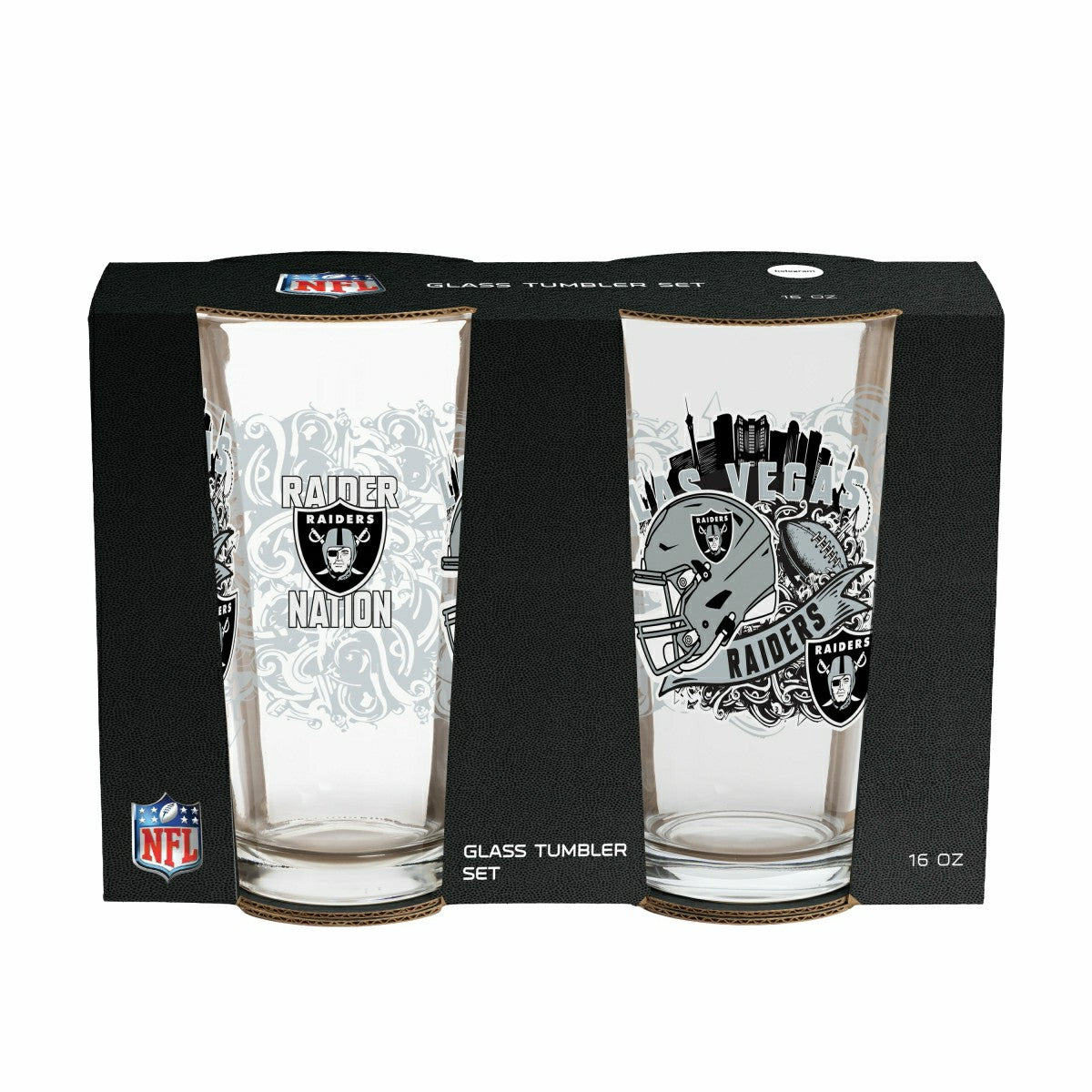 LAS VEGAS RAIDERS 16oz Glass pint, Set of 2