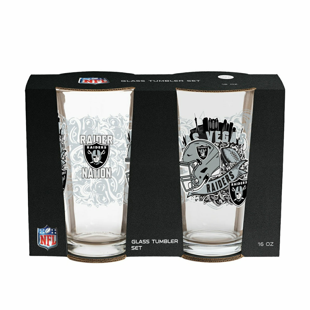 LAS VEGAS RAIDERS 16oz Glass pint, Set of 2