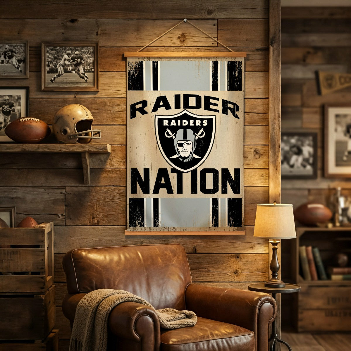 Las Vegas Raiders, Canvas Wall Tapestry, Medium, 36x24