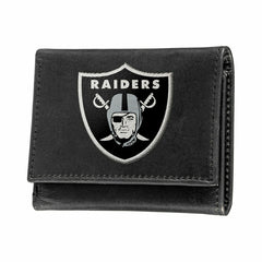 Las Vegas Raiders Black Tri-Fold Embroidered Wallet w/ RFID Blocking