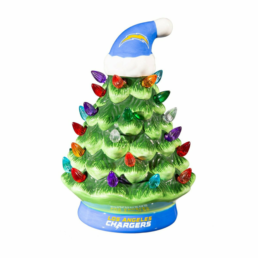 8" LED Ceramic Christmas Tree, Los Angeles Chargers