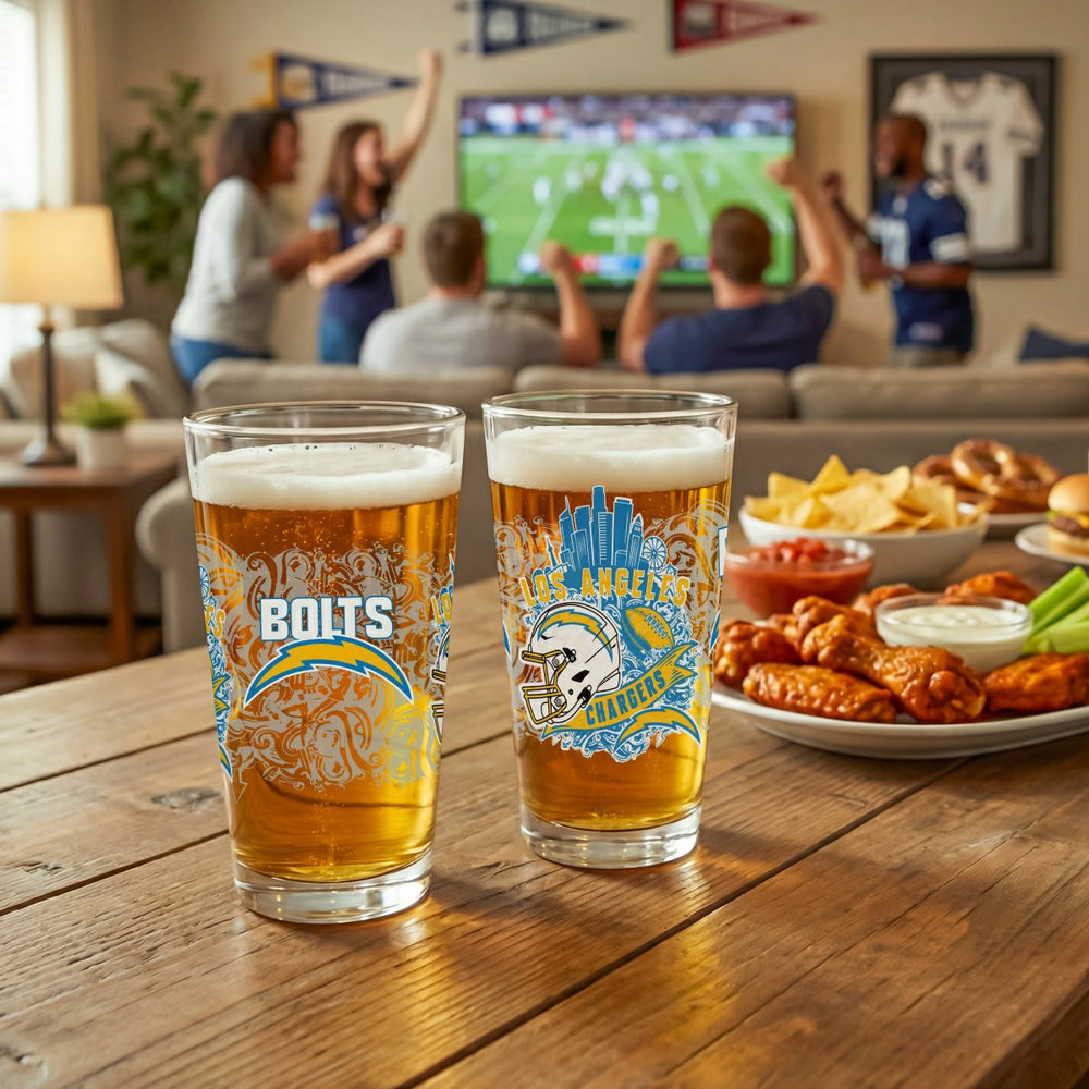 Los Angeles Chargers 16oz Glass pint, Set of 2