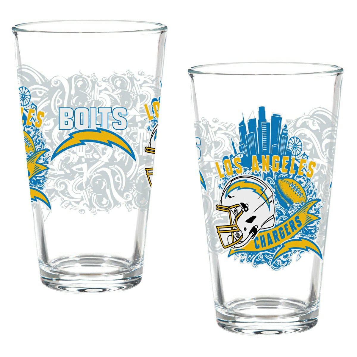 Los Angeles Chargers 16oz Glass pint, Set of 2