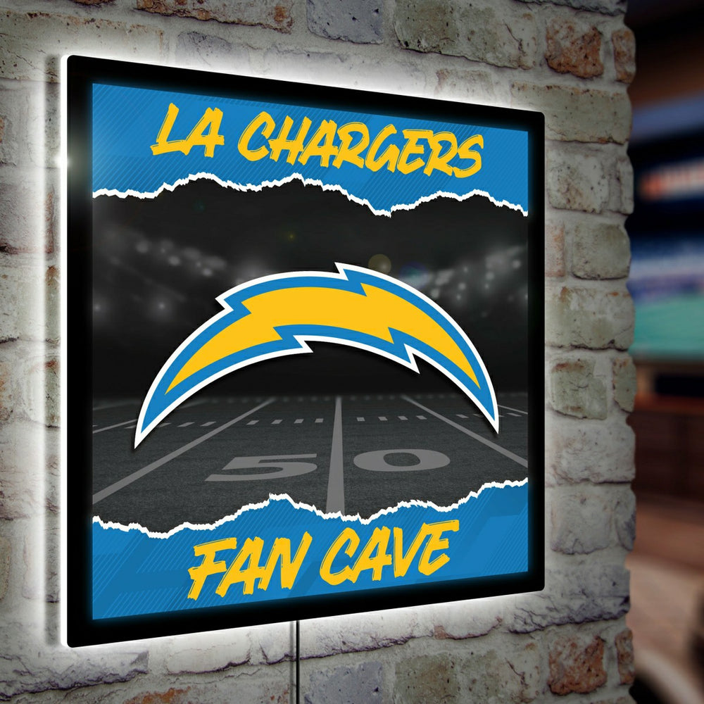 Los Angeles Chargers 23"H x 23"L LED Wall Decor, Edgelite, Square
