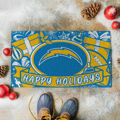 Los Angeles Chargers Holiday PVC Mat, 28"x16"