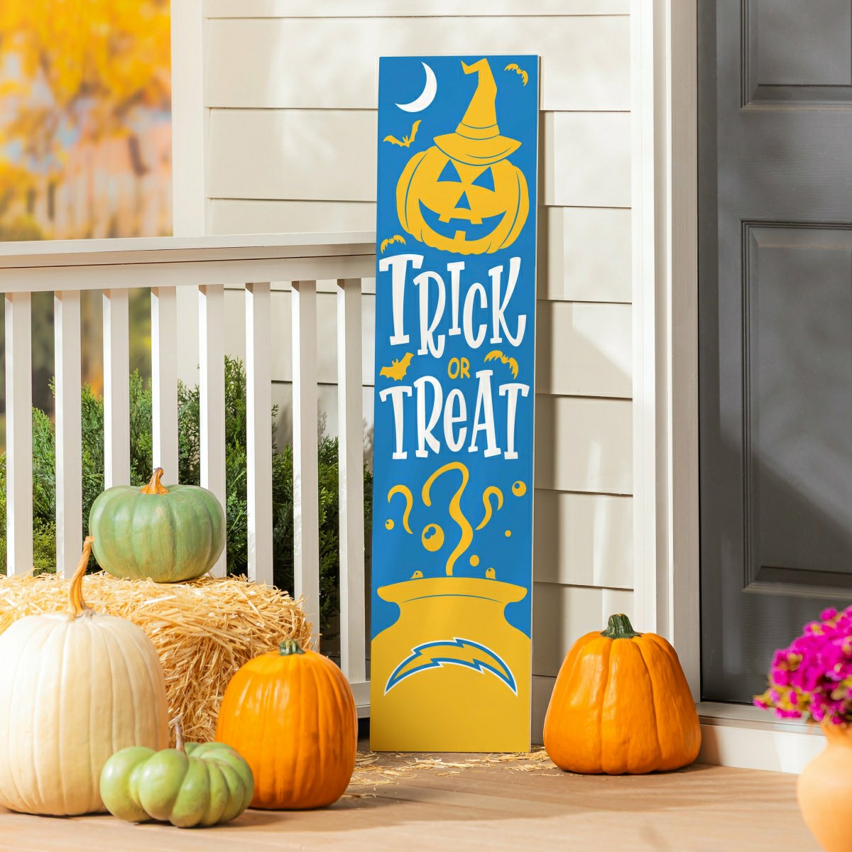 47" Double Sided Leaner, Los Angeles Chargers, Halloween