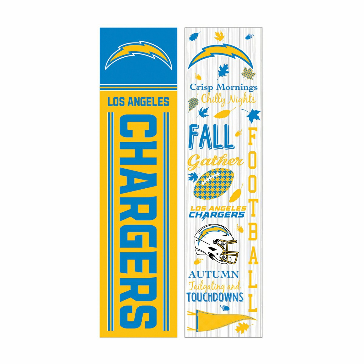 46" Double Sided Leaner, Los Angeles Chargers, Fall Seasonal